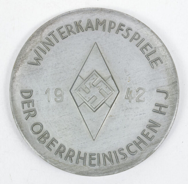 Hitlerjugend (HJ) Plaque der Sieger Winterkampfspiele der Oberrheinischen HJ (1942) (Maker B.H. Mayer's Kunstprägeanstalt)