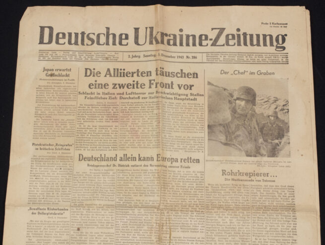 (Newspaper) Deutsche Ukraine-Zeitung #286 Sonntag 5. Dezember 1943 - rare