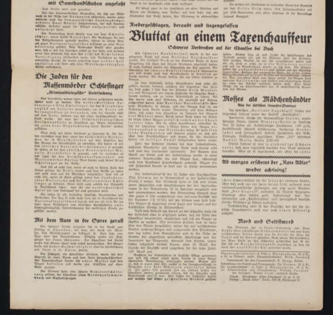 (Newspaper) Roter Adler- Tageszeitung der Mark Brandenburg 6. Juni 1931