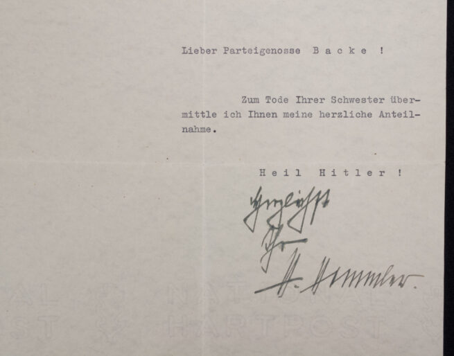 Reichsführer SS Heinrich Himmler autograph - rare