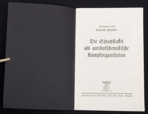 (Brochure) Reichsführer-SS Heinrich Himmler - Die Schutzstaffel als antibolschewistische Kampforganisation (1936)