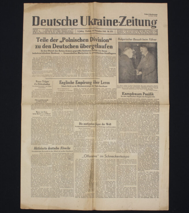 (Newspaper) Deutsche Ukraine-Zeitung #272 Freitag 19. November 1943 - rare