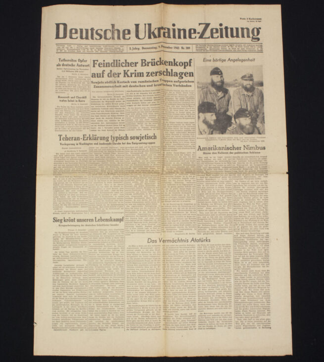 (Newspaper) Deutsche Ukraine-Zeitung #289 Donnerstag 9. Dezember 1943 - rare