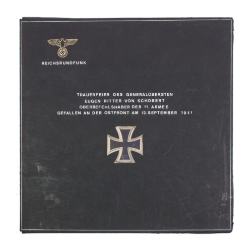(Reichsrundfunk) Box with 9 LP's of the Trauerfeier des Generalobersten Eugen Ritter von Schobert Oberbefehlshaber der 11. Armee (1941) - Extremely rare