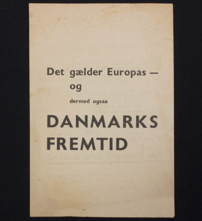 (Danish Waffen SS) Det Gaelder Europas og dermed ogsaa Danmarks Fremtid folder - Very rare