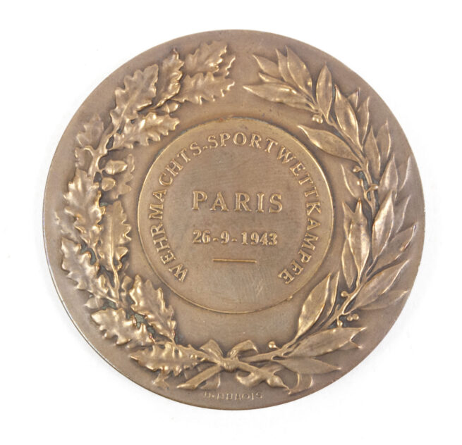Cased Wehrmachts-Sportwettkämpfe Paris 26.9.1943 table medal