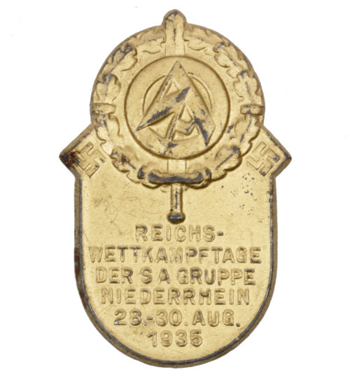 Reichswettkampftage der SA Gruppe Niederrhein 28.-30. Aug 1935 abzeichen