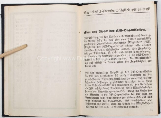 SS-FM Förderndes Mitglied FM-Mitgliedsbuch (1933 edition) - Very rare