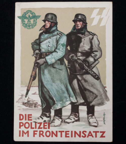 (Postcard) Tag der Deutschen Polizei - Die Polizei im Fronteinsatz SS (1942)