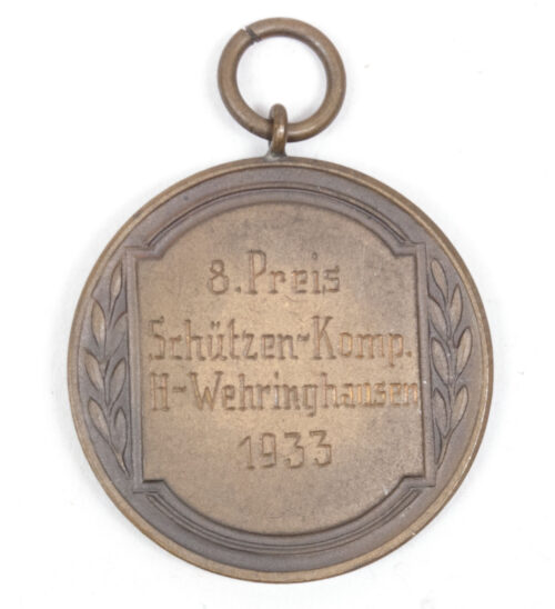 Reichskanzler Adolf Hitler 8. Preis Schützen-Komp H-Wehringshausen 1933 medal