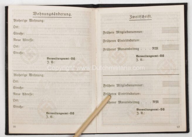 SS-FM Förderndes Mitglied FM-Mitgliedsbuch #124395 (1933 edition) - Very rare