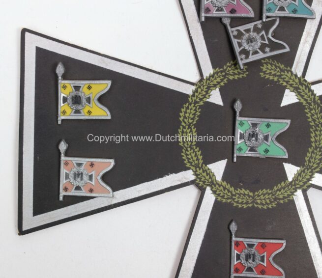 Kriegswinterhilfswerk des Deutschen Volkes Gau Niederdonau original cardboard Iron Cross presentation plate - extremely rare