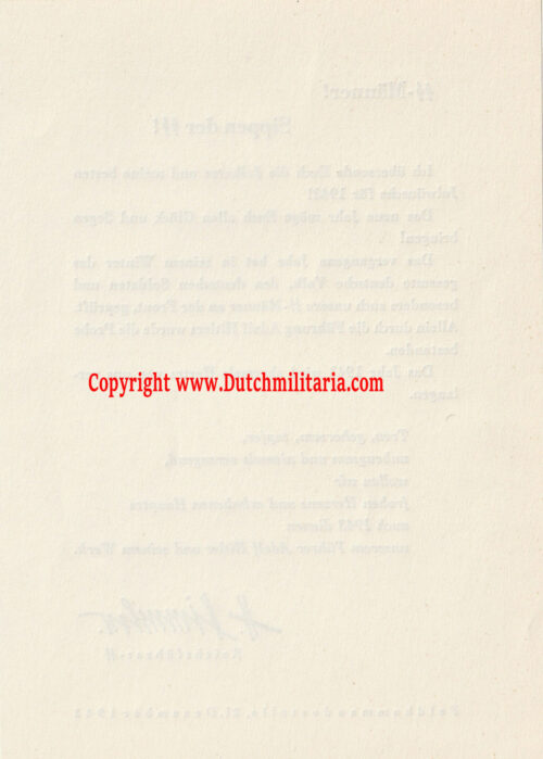 Der Reichsführer-SS Julkerze document (1943) - extremely rare