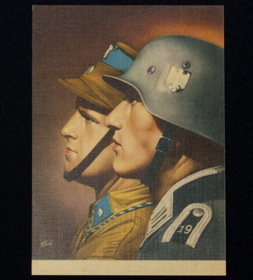 (Postcard) SA and Heer Infanterie Regiment 19