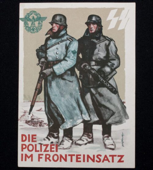 (Postcard) Tag der Deutschen Polizei – Die Polizei im Fronteinsatz SS (1942)