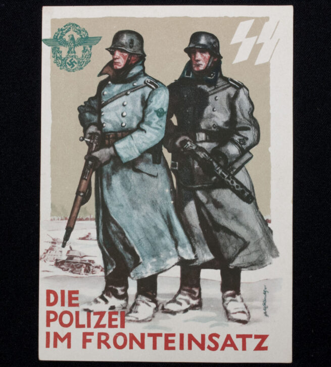(Postcard) Tag der Deutschen Polizei – Die Polizei im Fronteinsatz SS (1942)