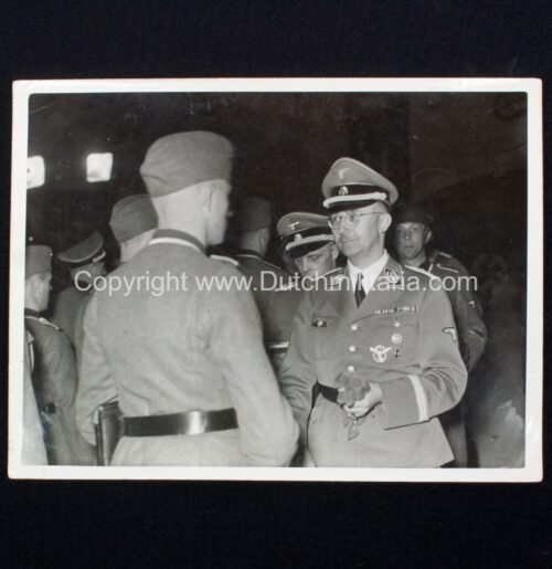 (Pressphoto) Reichsführer-SS Himmler at Avegoor for awarding of the SS-Leistungsrune (24 x 18 cm) From Dutch SS Archief Storm - Extremely rare