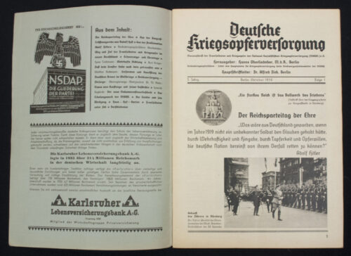 (Magazine) Deutsche Kriegsopferversorgung (NSKOV) 5. Jahrgang Folge 1. (1945).