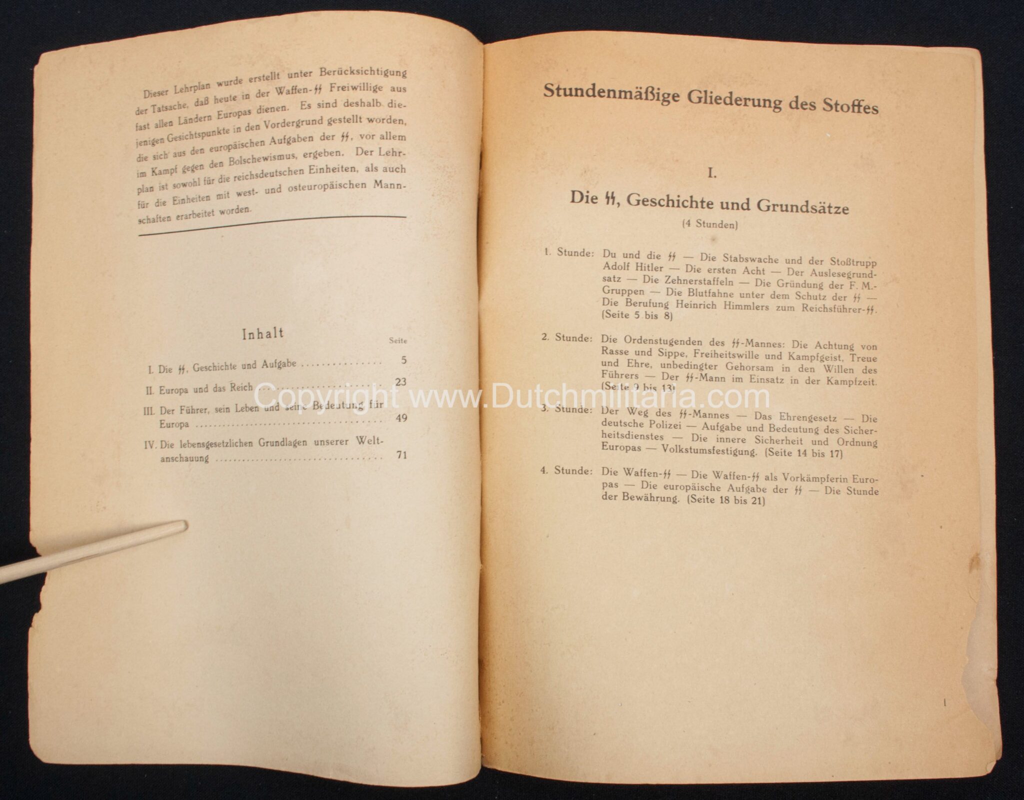 Brochure) Waffen-SS, Lehrplan für die weltanschauliche