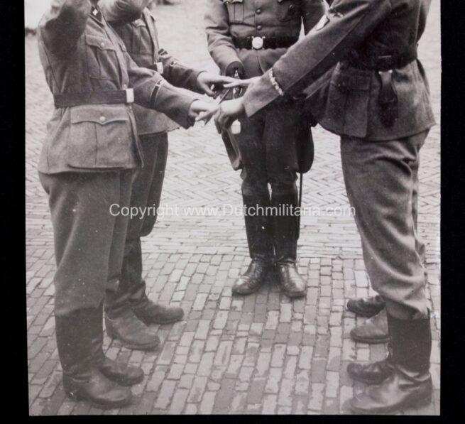 (Pressphoto) SS Vrijwilligers Legioen Nederland - 1st Batallion Swearing of Oath before leaving for the Eastfront (1945) EXTREMELY RARE!.