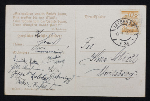 (Postcard) Anschluss Austria 1938