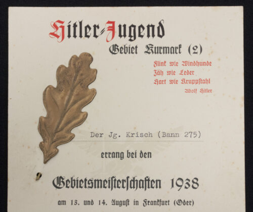 (Hitlerjugend (HJ) Gebietsmeisterschaften 1938 citation