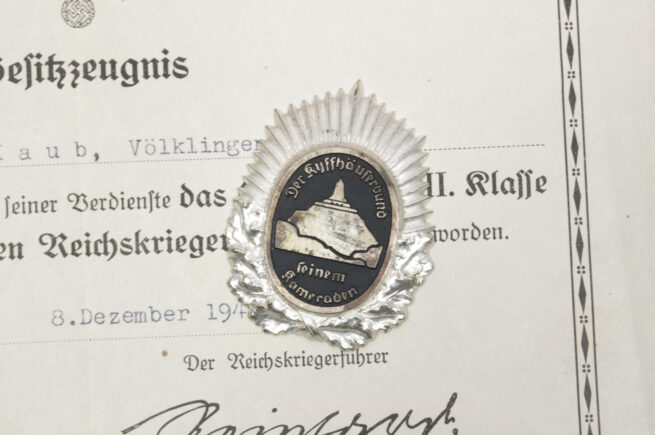 Euhrenzeichen II. Klasse des Nationalsozialistischen Reichskrigerbundes + citation