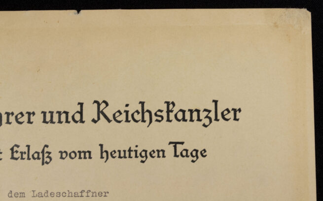 (Citation) Silberne Treue Dienst Ehrenzeichen 25 Jahre Urkunde (1938)