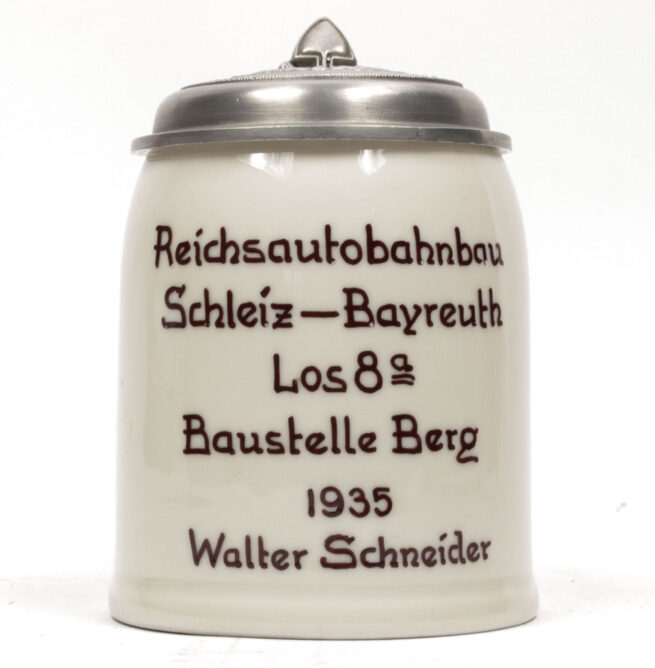 (Beerstein) Reichsarbeitsdienst (RAD) Reichsautobahn Schleiz - Bayreuth Los 8a. Baustelle Berg 1935 Walter Schneider
