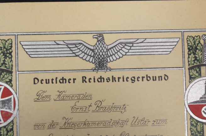 Deutscher Reichskriegerbund citationgroup (with GoldeneHochzeit Ukrunde, Mutterkreuz Urkunde, etc) - rare