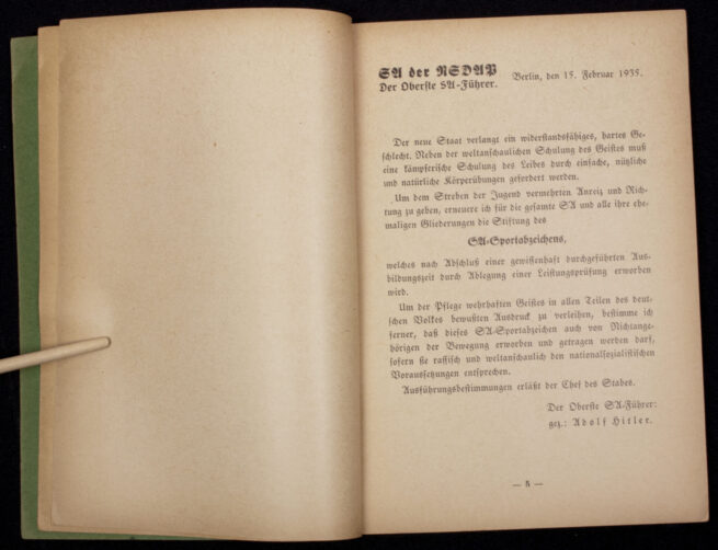(Book) Der Sport im Gelände - Das Trainingsbuch für den Erwerb des SA-Sportabzeichens (1936)