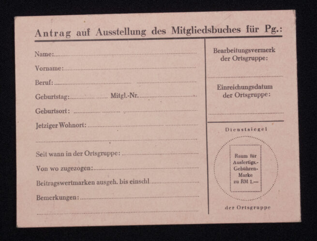 NSDAP Mitgliedskarte #8682468 (1942)