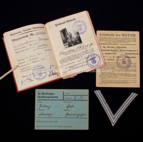 SS and NSDAP documents from Altgediente Kämpfer der SS - Very rare