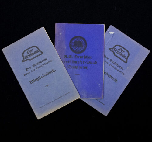 Stahlhelmbund N.S. Deutscher Frontkämpferbund Mitgliedsbuch (3x)