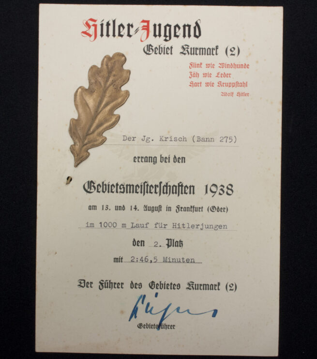(Hitlerjugend (HJ) Gebietsmeisterschaften 1938 citation