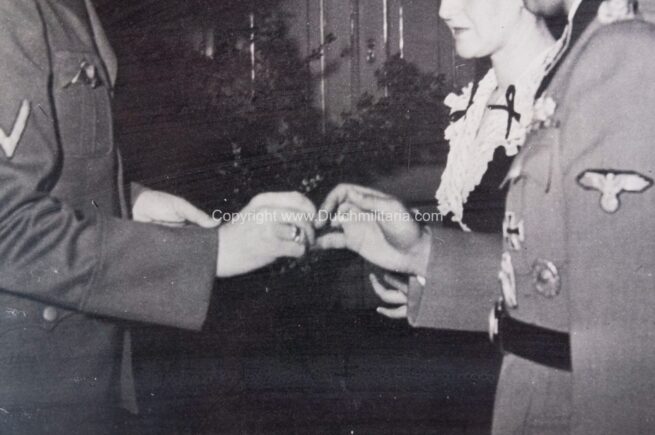 (Photo) Heinrich Himmler performing marriage ceremony between Gretl Braun and SS General Hermann Fegelein at Berchtesgaden - RARE