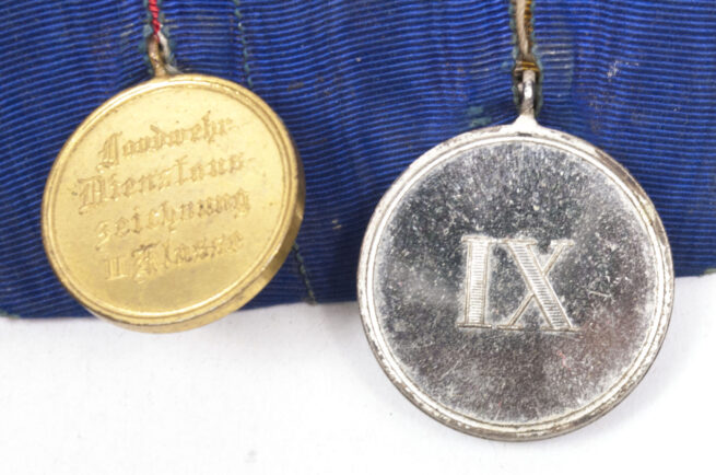 German WWI medalbar with Treue Dienst bei der Fahne and Landwehr medals