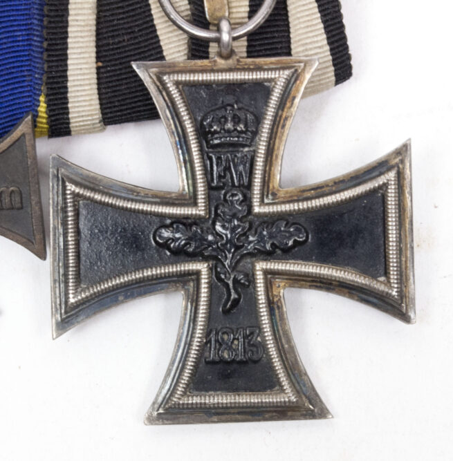 German WWI Medalbar with Iron Cross second class + Braunschweiger Kriegsverdienstkreuz
