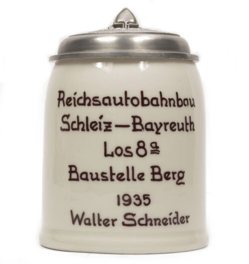 (Beerstein) Reichsarbeitsdienst (RAD) Reichsautobahn Schleiz - Bayreuth Los 8a. Baustelle Berg 1935 Walter Schneider