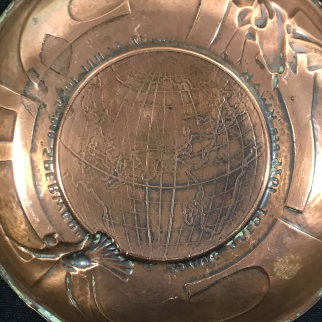(NSB) Commemorative copper plate for Mussert’s journey to the Dutch Indies in 1935 - SMALL SIZE EXTREMELY RARE
