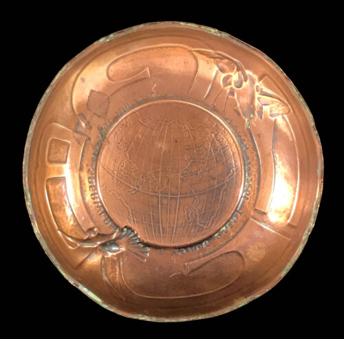 (NSB) Commemorative copper plate for Mussert’s journey to the Dutch Indies in 1935 - SMALL SIZE EXTREMELY RARE