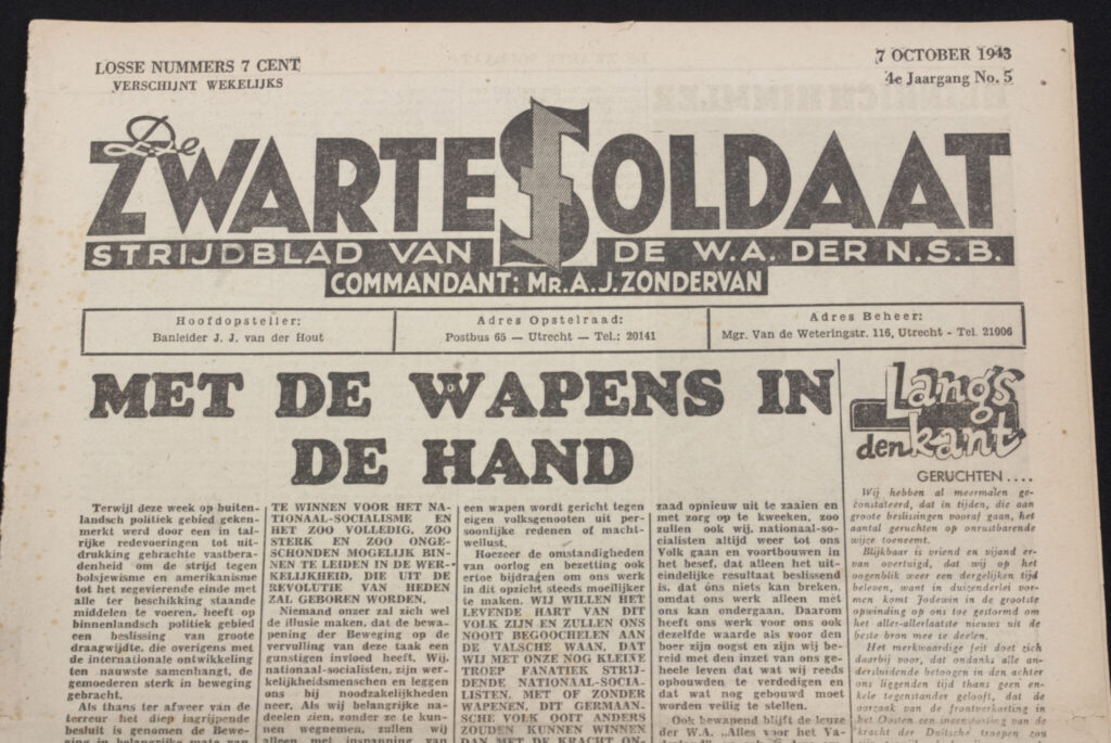 newspaper-nsb-wa-de-zwarte-soldaat-7-october-1943-4e-jaargang-no-5