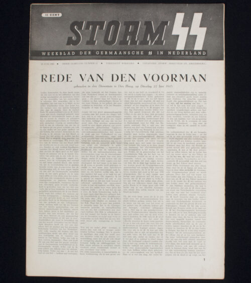 (Newspaper) Storm SS – Derde Jrg. Nr. 12 – 25 juni 1943 - REICHSSCHULE HEIJTHUYSEN - RARE!