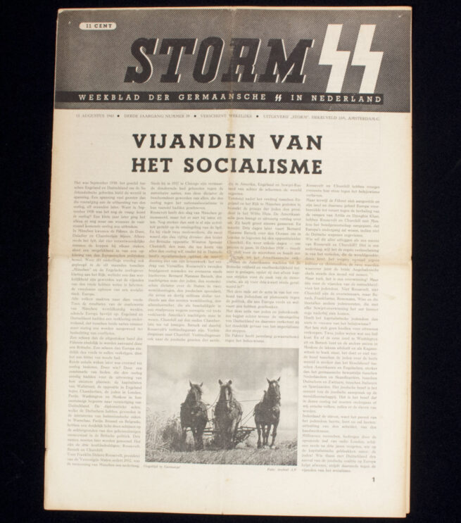(Newspaper) Storm SS – Derde Jrg. Nr. 19 – 13 Augustus 1943