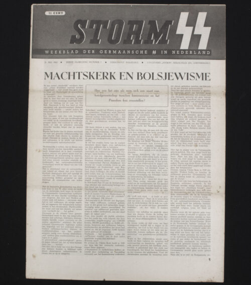 (Newspaper) Storm SS - Derde Jrg. Nr. 7 - 21 mei 1943 - REICHSSCHULE VALKENBURG!!! - RARE