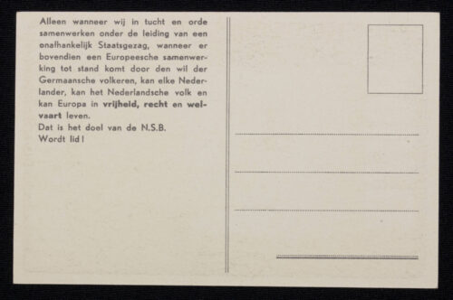 (Postcard) NSB Met Mussert Hou-Zee