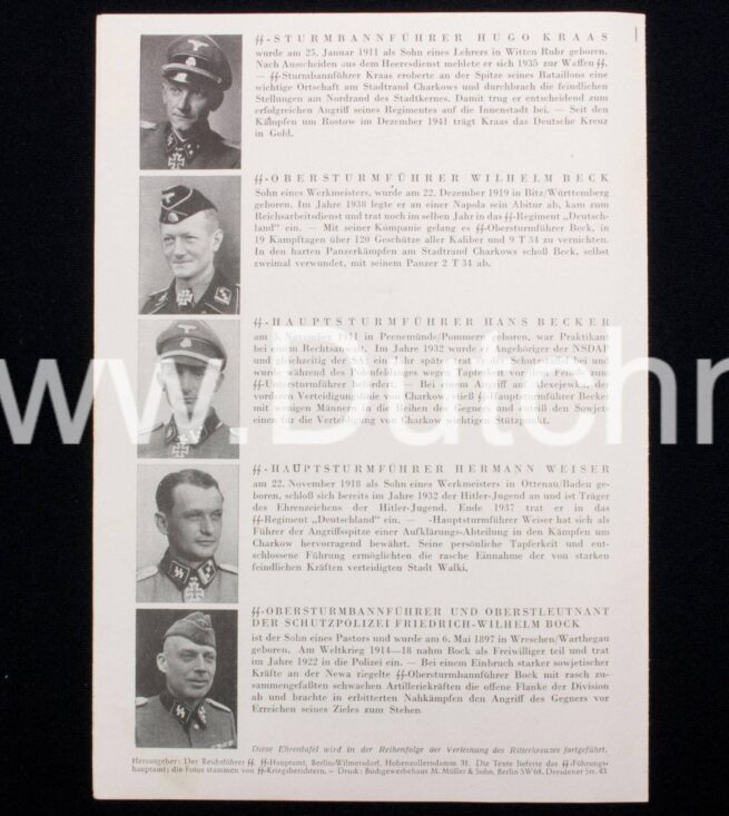 (Postcard) Das SChwarze Korps - Die Schutzstaffeln der NSDAP sammlen Baustein für die Errichting eines SS-Mütterheimes - VERY RARE