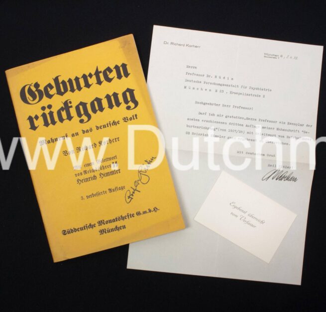 (Brochure) Richard Korherr Geburtenrückgang + Letter (Forward by RFSS Himmler (1935) - rare