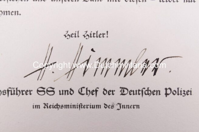 Reichsführer SS Heinrich Himmler original autograph on thanks card for sympathy because of his fathers funeral (1936) - RAREReichsführer SS Heinrich Himmler original autograph on thanks card for sympathy because of his fathers funeral (1936) - RARE