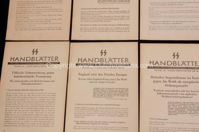 SS-Handblätter für den weltanschauliche Erziehung der Truppe - EXREMELY RARE